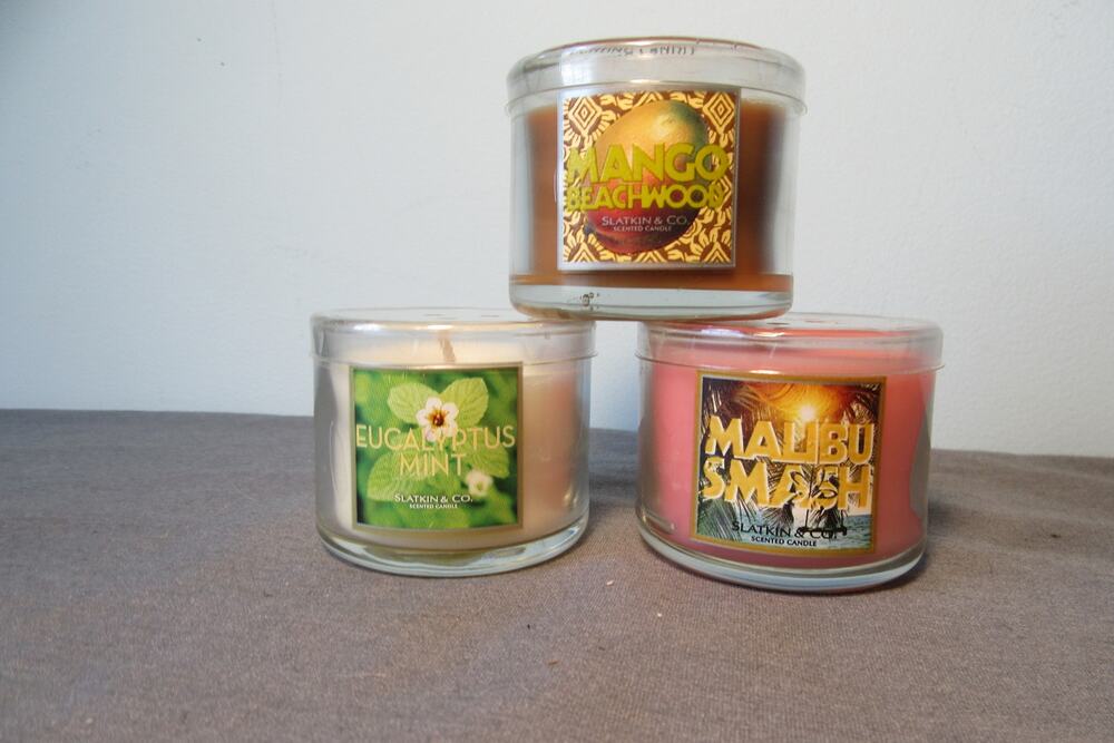 3 Bath & Body Slatkin & Co Mini Candles 1.3 oz Each New 3 Scents
